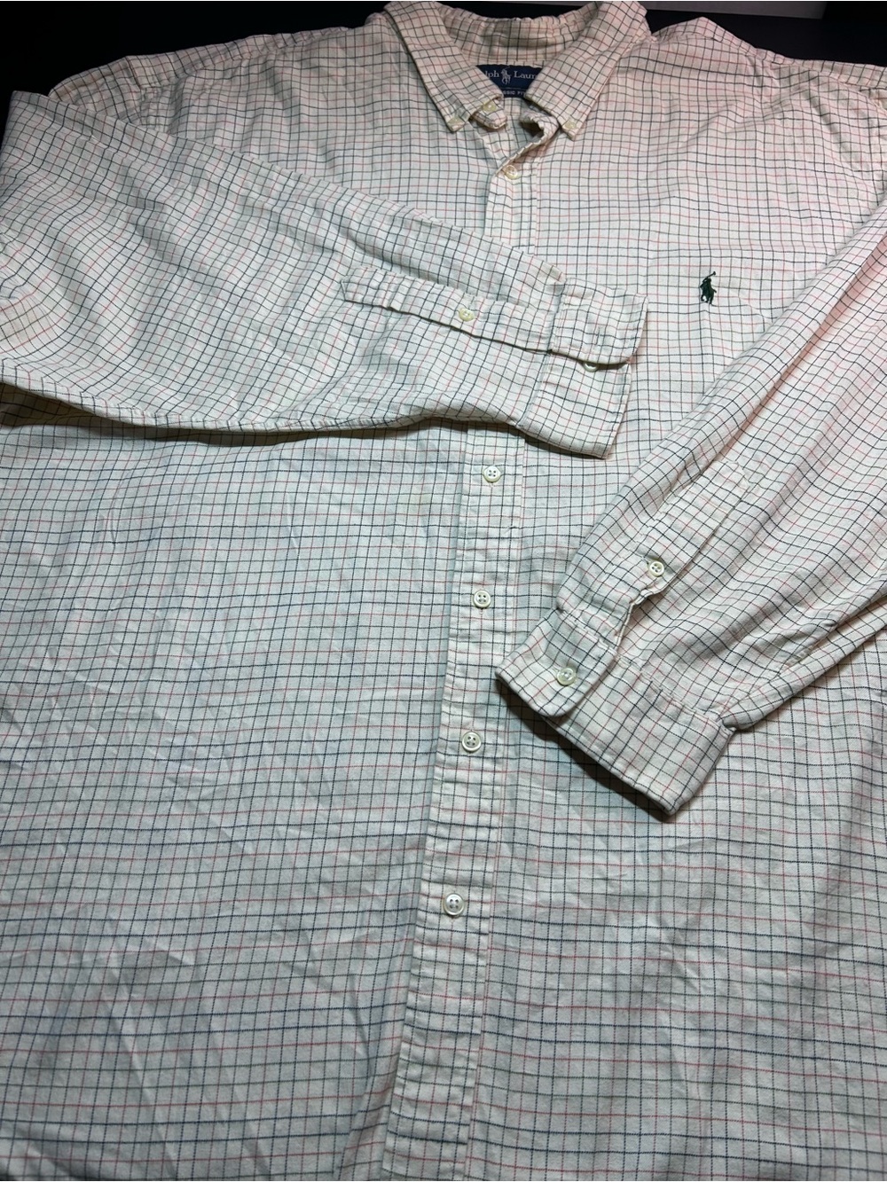 Ralph Lauren Men’s 3XB Big & Tall Classic Fit Plaid Long Sleeve Button Down